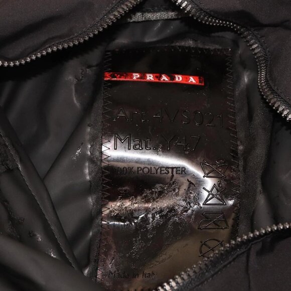 PRADA Boston Bag Nylon Black Gray Auth 76178 - Picture 10 of 16